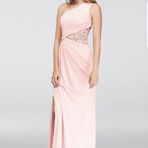 David's Bridal One Shoulder Dress